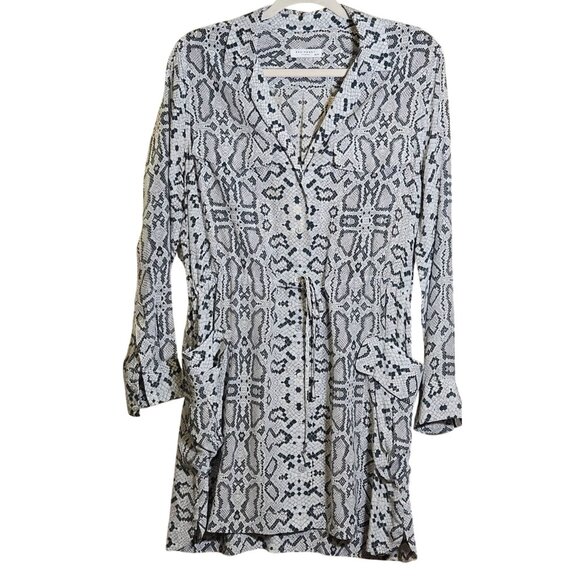 Equipment Femme Silk Snake Print Shirt Dress XS Quiet Luxury Grunge Indie Fall - Picture 2 of 12